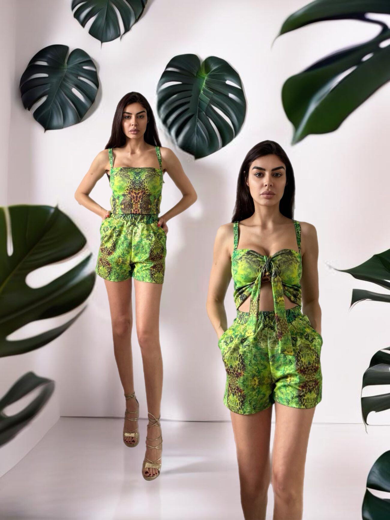 Hawai shorts in lime green print