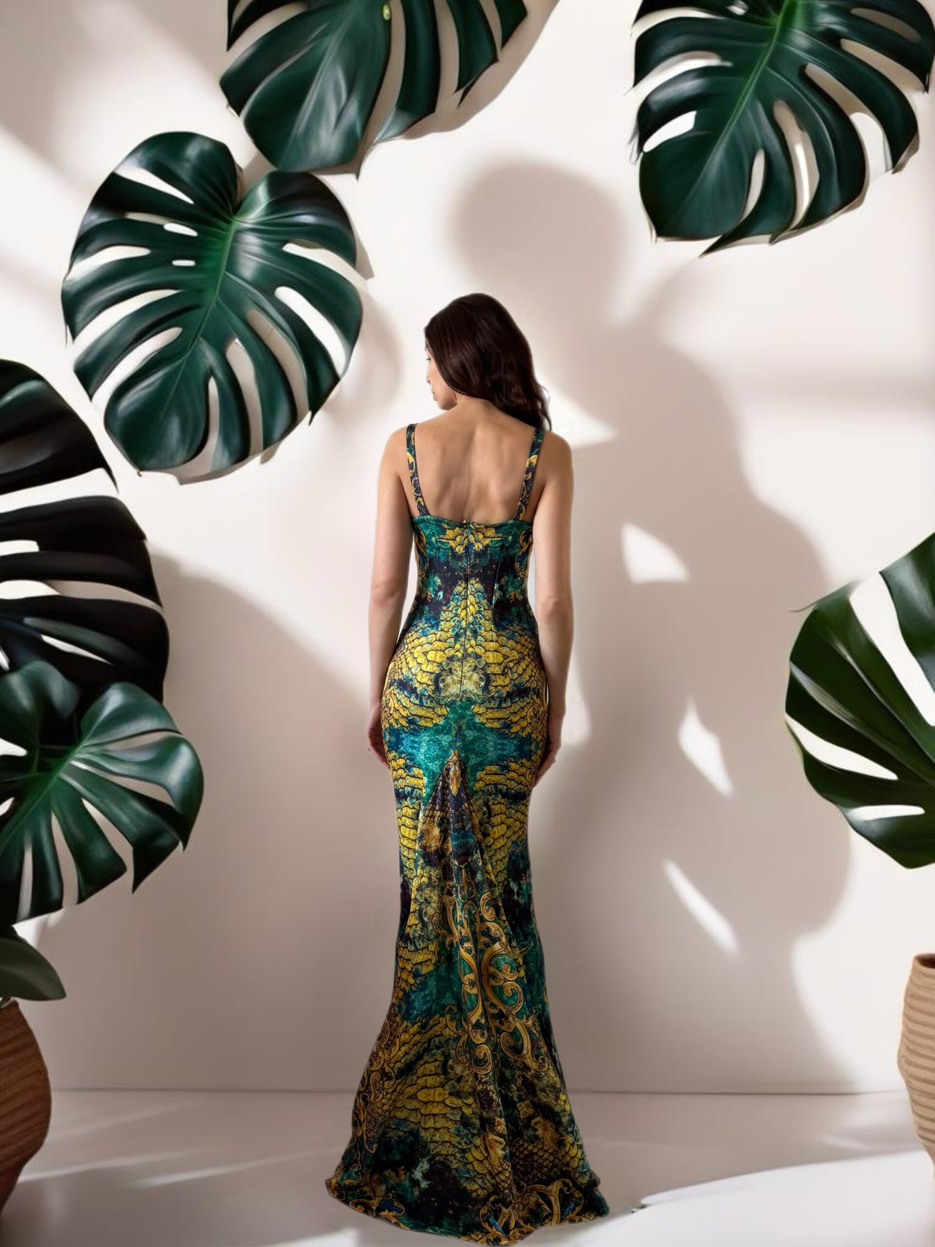 Eranna long dress in glam print - Image 2