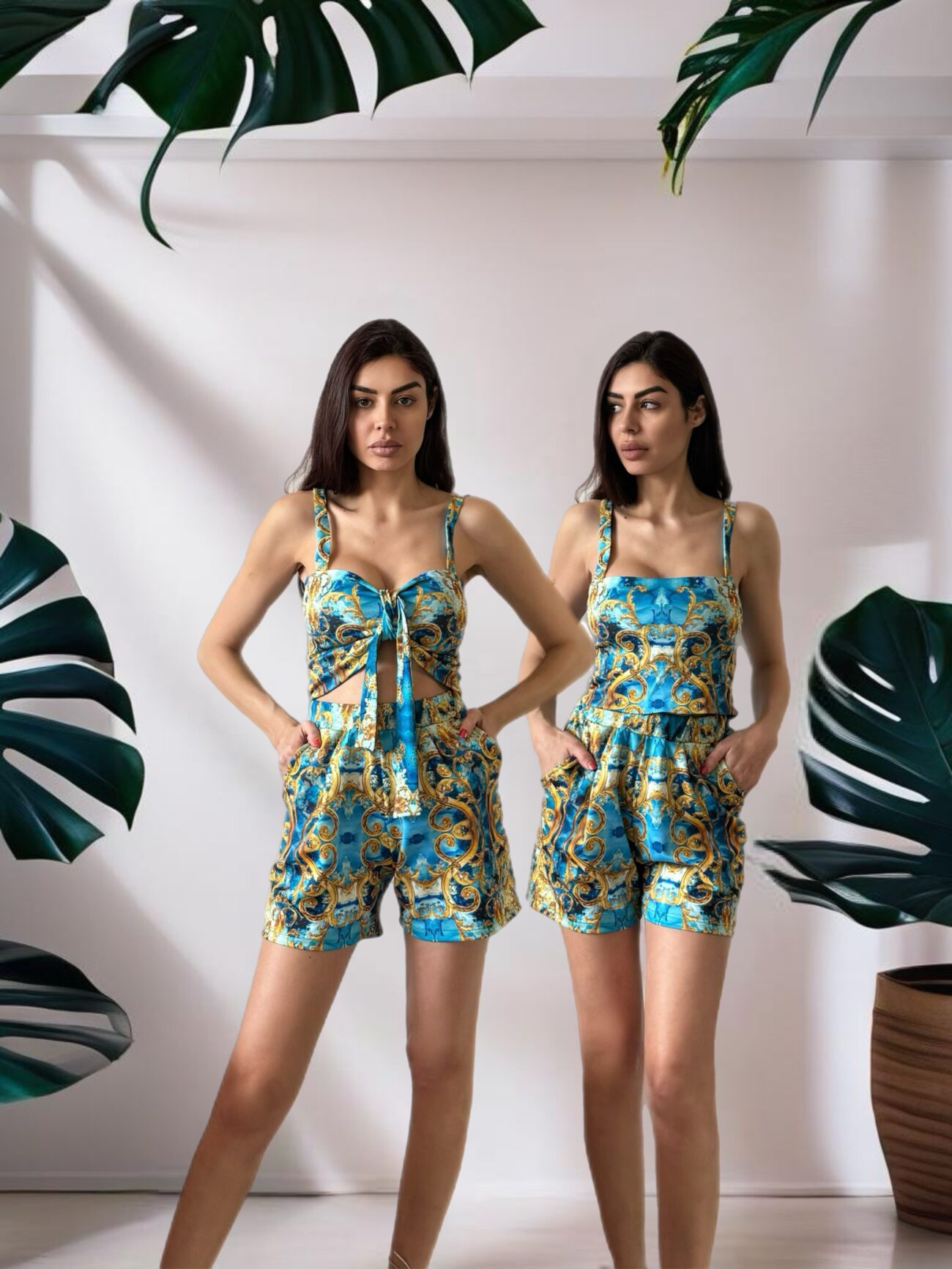 Hawaii Shorts Set in Sky Glam Print