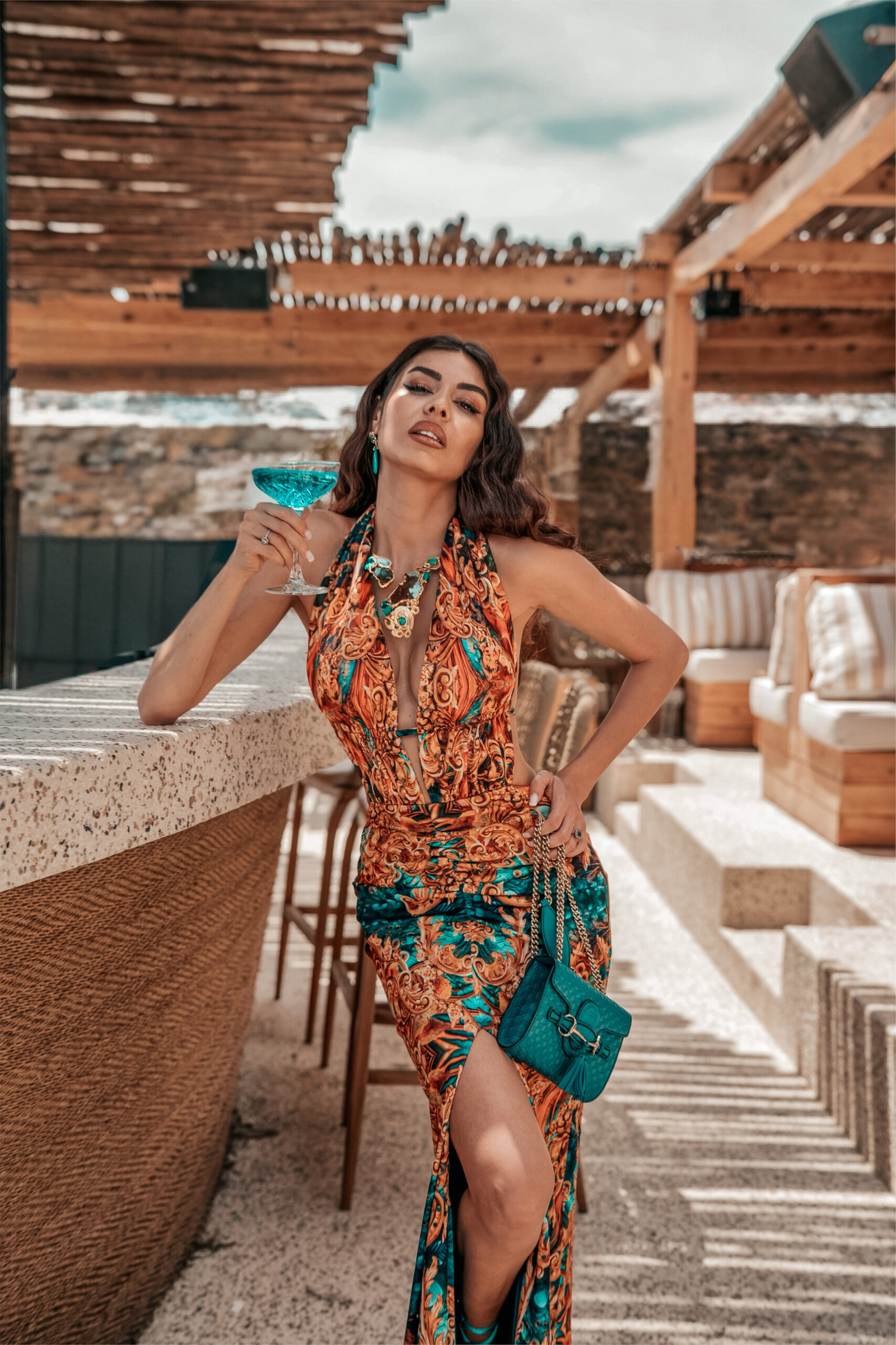Dorothea Dress in Ocean Glam Print
