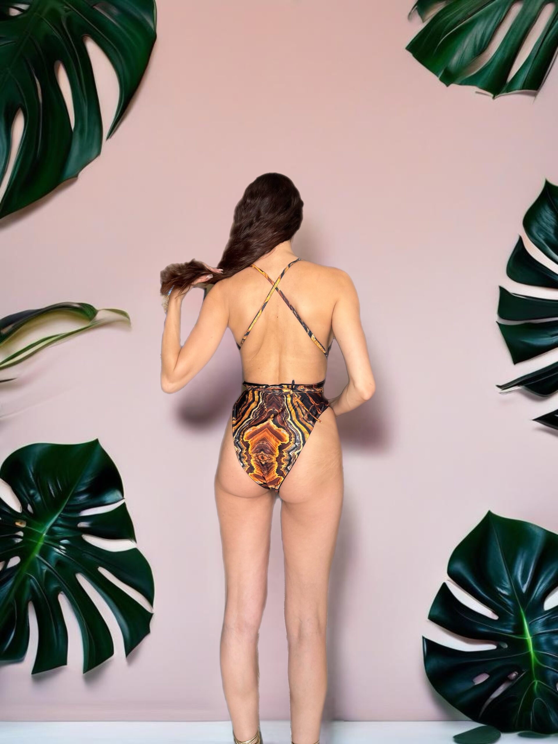 Capri Bodice/Swimwear in Tanzania Print. - Image 3
