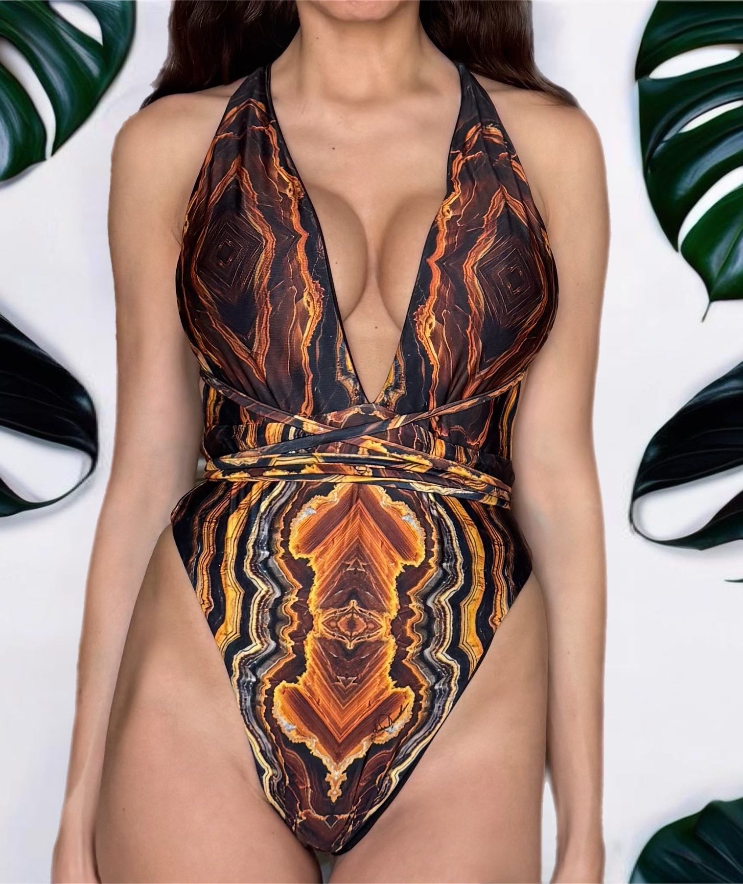 Capri Bodice/Swimwear in Tanzania Print.