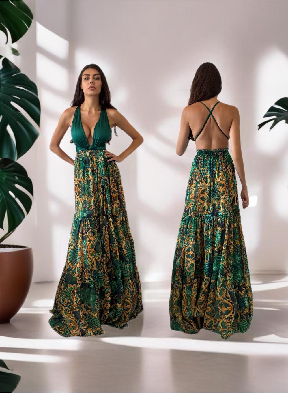 Maldives Ruffled Skirt In Tropical Glam Print - Image 2
