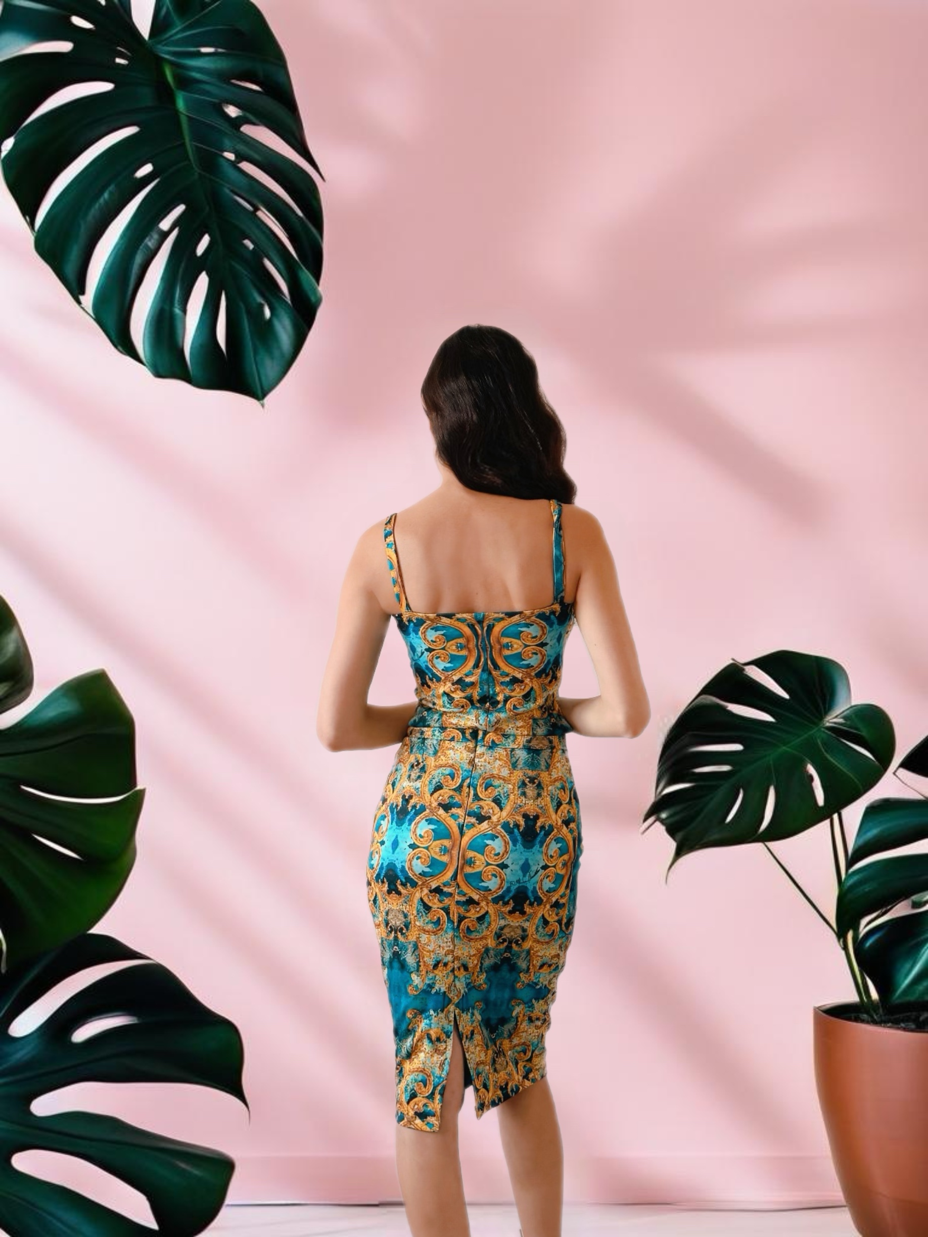 Rosita Set in Sky glam print. - Image 2