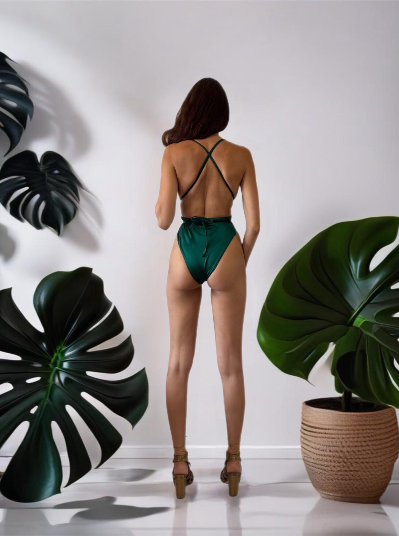 Capri Bodice/Swimwear in Emerald Green - Image 2