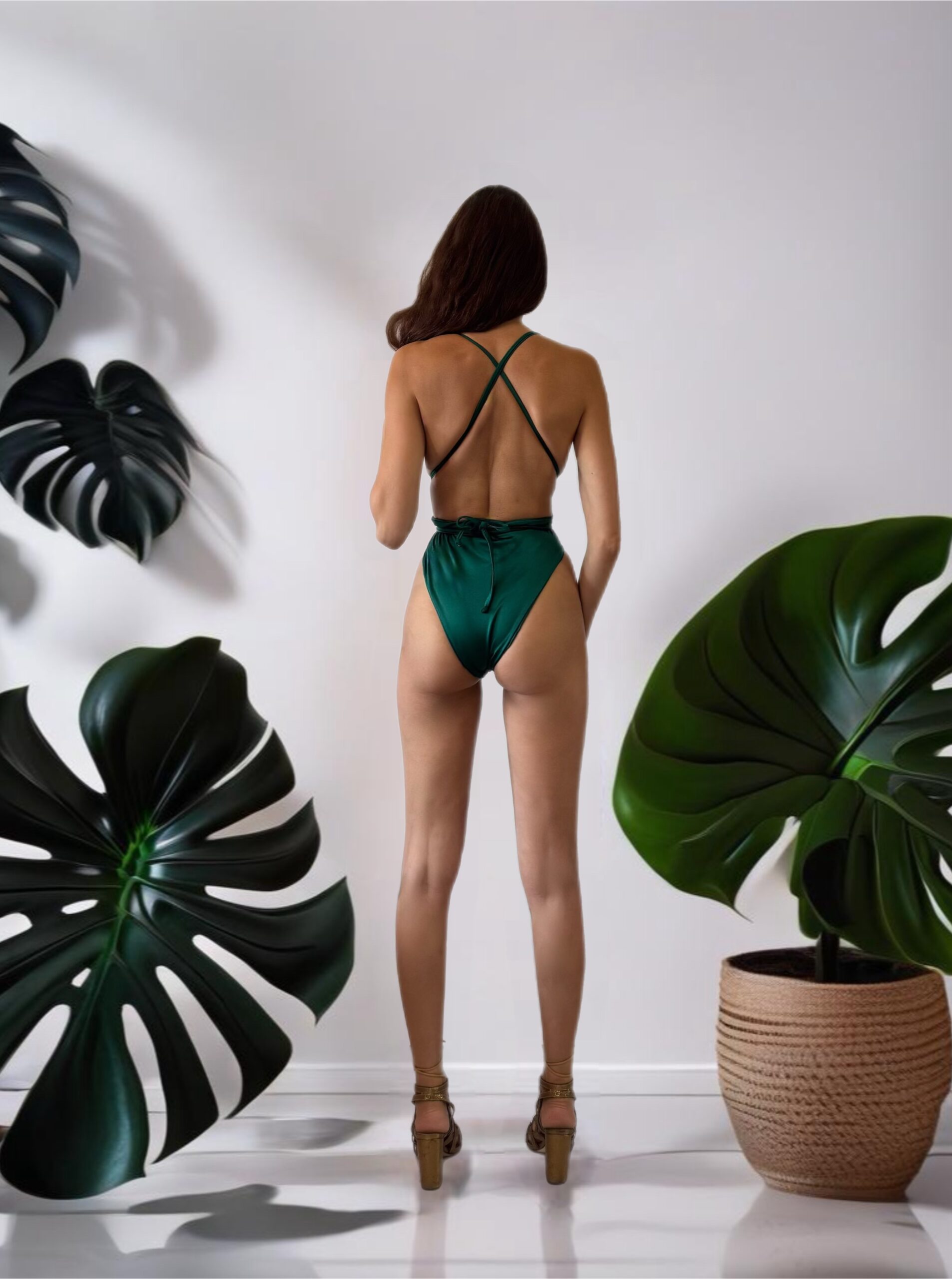 Capri Bodice/Swimwear in Emerald Green - Image 2