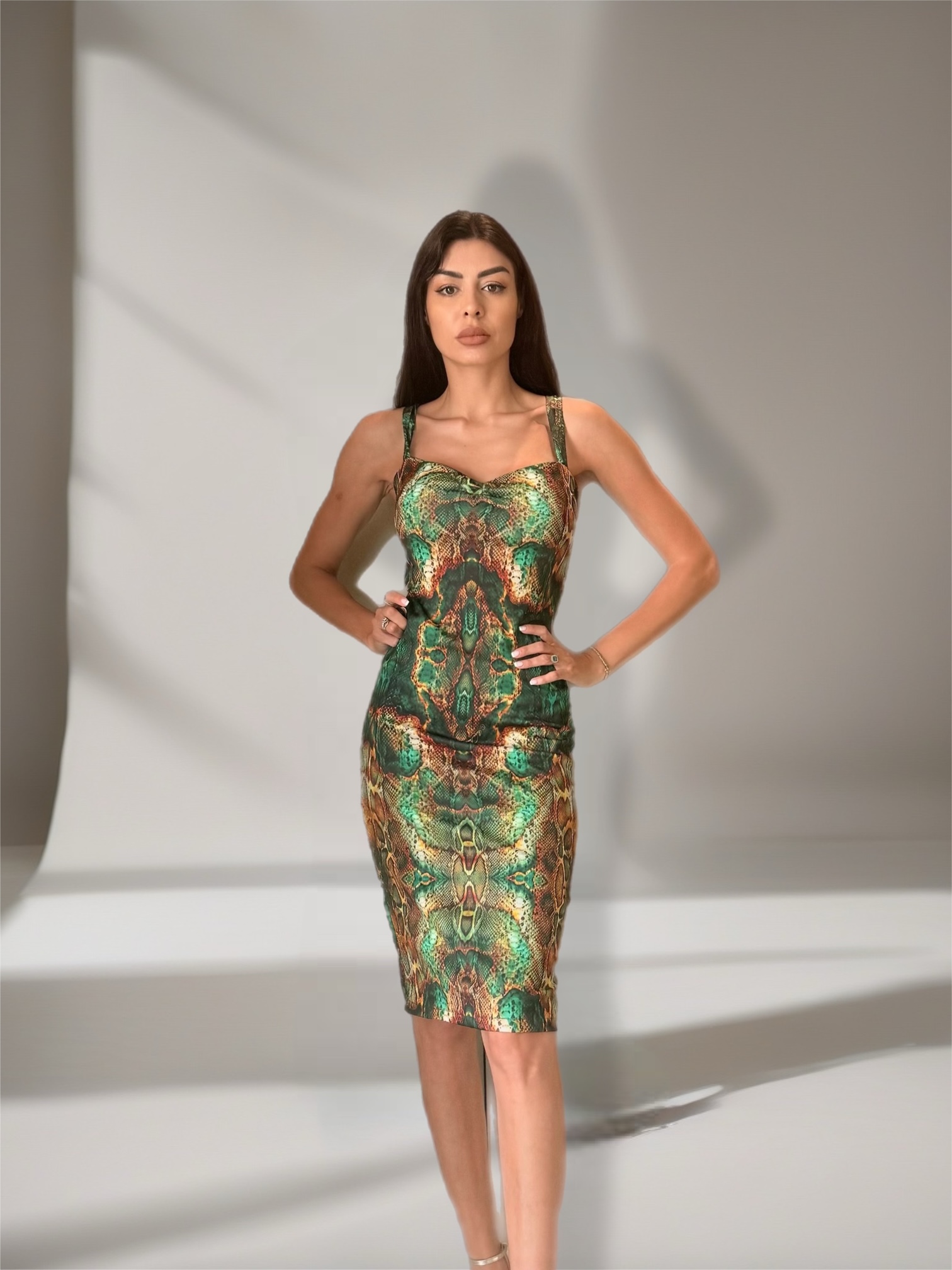 Emily dress in Emerald Scales Print