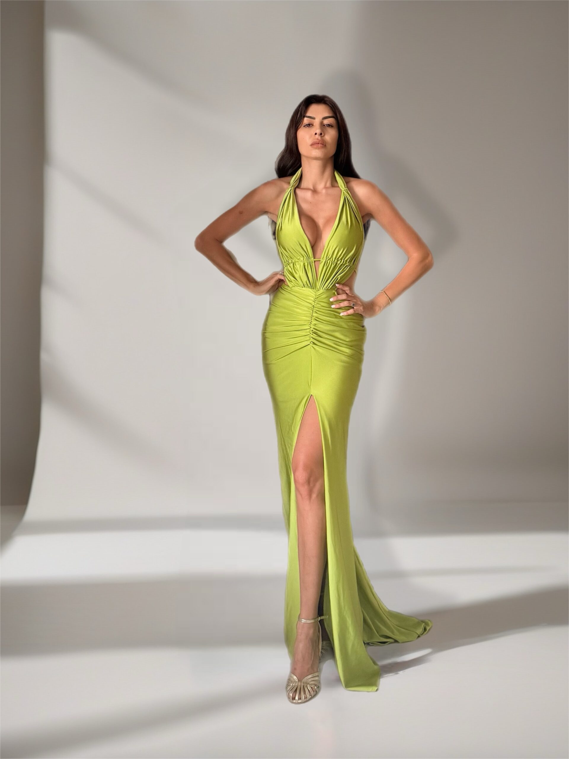 Dorothea Dress in Lime Green