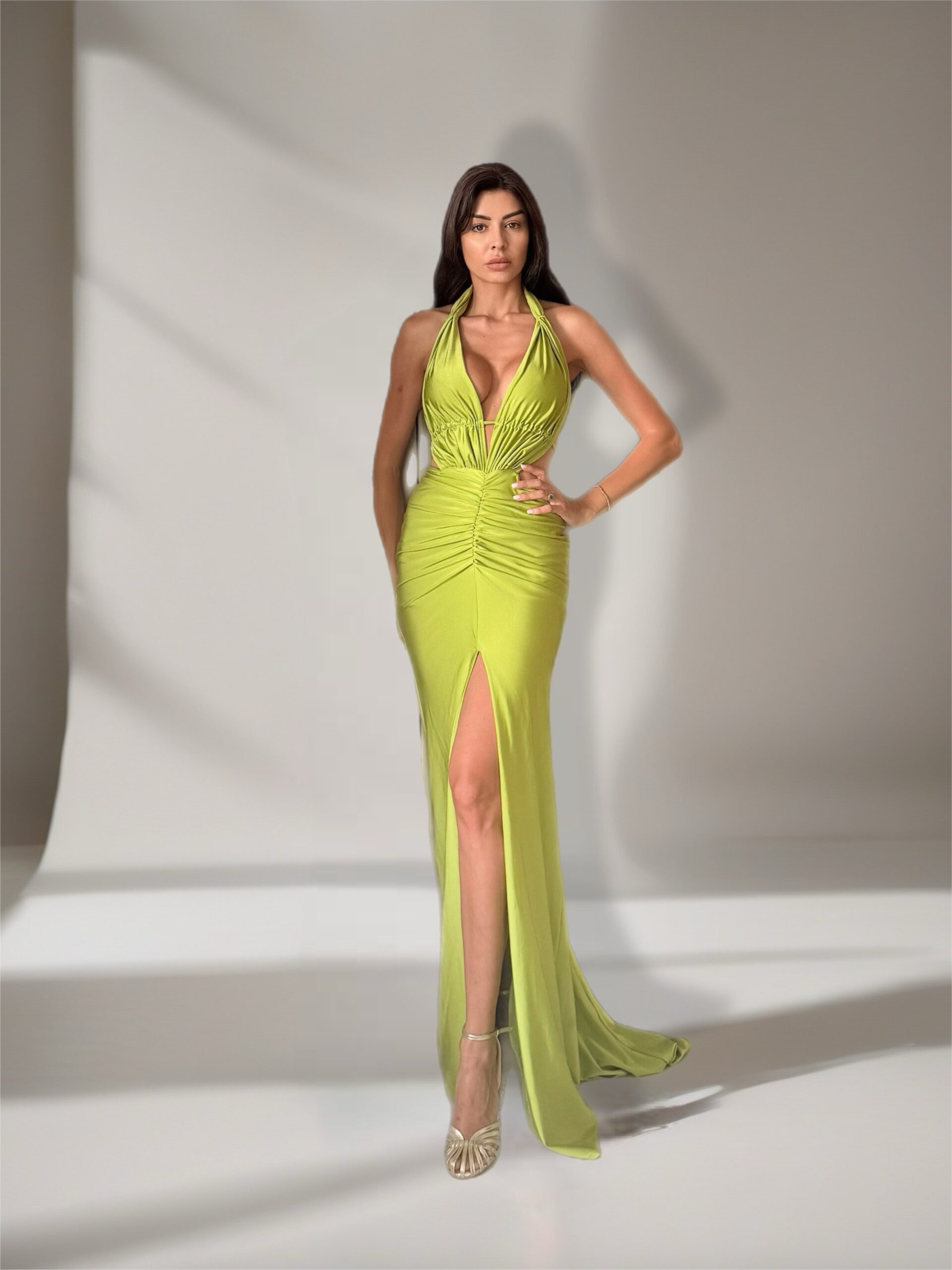 Dorothea Dress in Lime Green - Image 3